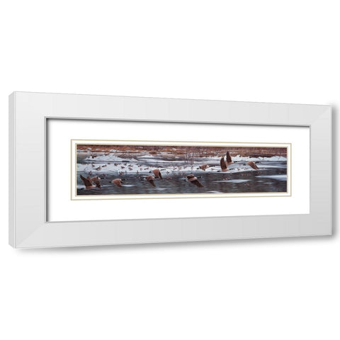 Along The Waterfront White Modern Wood Framed Art Print with Double Matting by Tift, Jeff