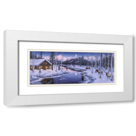 Winter Silence White Modern Wood Framed Art Print with Double Matting by Tift, Jeff