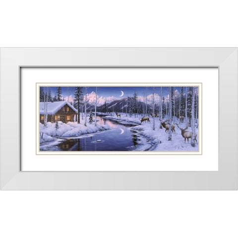 Winter Silence White Modern Wood Framed Art Print with Double Matting by Tift, Jeff