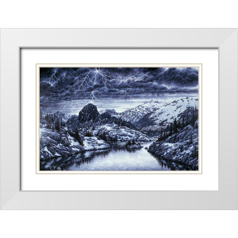 Stormwatch White Modern Wood Framed Art Print with Double Matting by Tift, Jeff