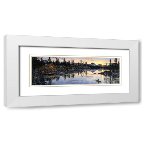 Evening Sunset White Modern Wood Framed Art Print with Double Matting by Tift, Jeff