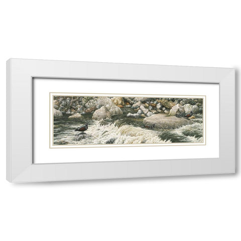 Swift Water White Modern Wood Framed Art Print with Double Matting by Tift, Jeff