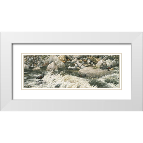 Swift Water White Modern Wood Framed Art Print with Double Matting by Tift, Jeff