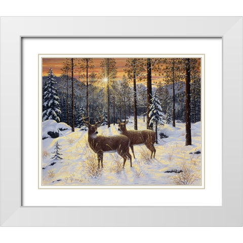 Evening Silence White Modern Wood Framed Art Print with Double Matting by Tift, Jeff