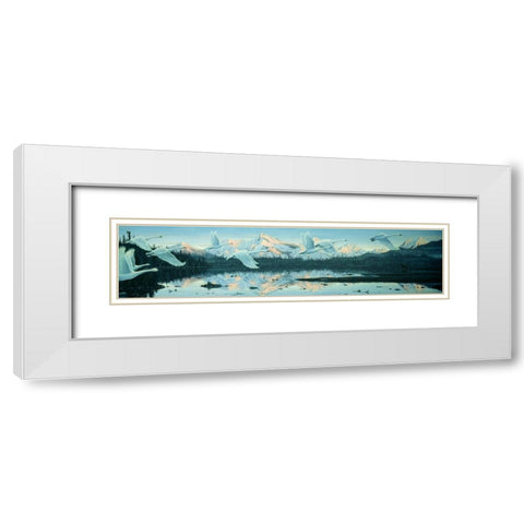 Northern Flight White Modern Wood Framed Art Print with Double Matting by Tift, Jeff