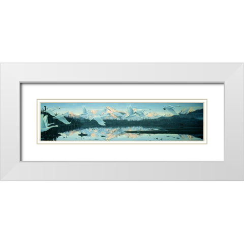 Northern Flight White Modern Wood Framed Art Print with Double Matting by Tift, Jeff