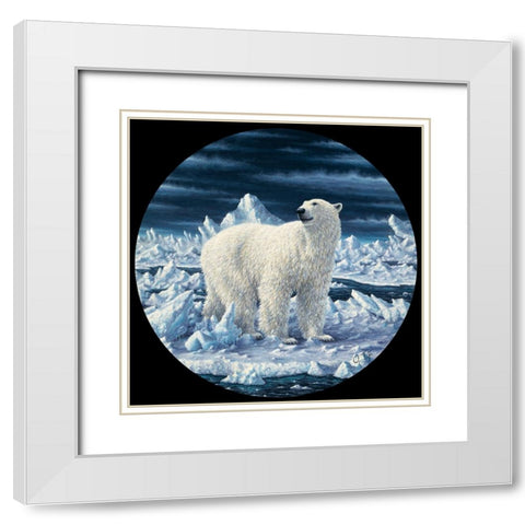 Polar Bear White Modern Wood Framed Art Print with Double Matting by Tift, Jeff
