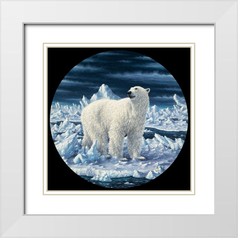 Polar Bear White Modern Wood Framed Art Print with Double Matting by Tift, Jeff