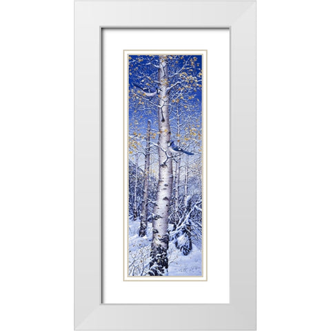 Blue Jay White Modern Wood Framed Art Print with Double Matting by Tift, Jeff