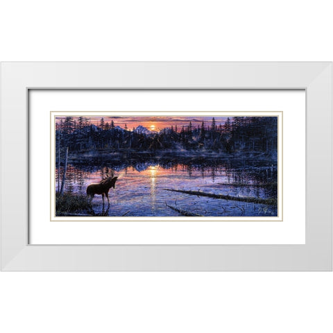 Moose Lake White Modern Wood Framed Art Print with Double Matting by Tift, Jeff