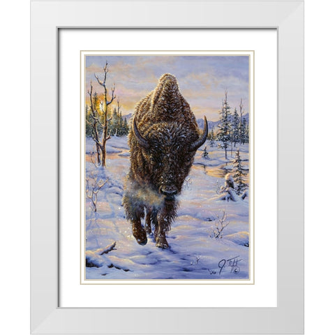 Intimidation White Modern Wood Framed Art Print with Double Matting by Tift, Jeff