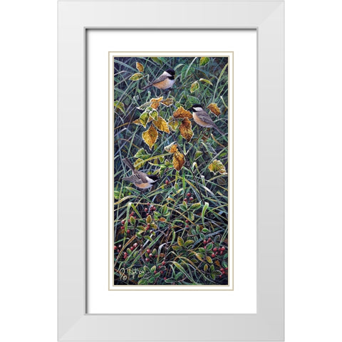 Chickadee 2 White Modern Wood Framed Art Print with Double Matting by Tift, Jeff