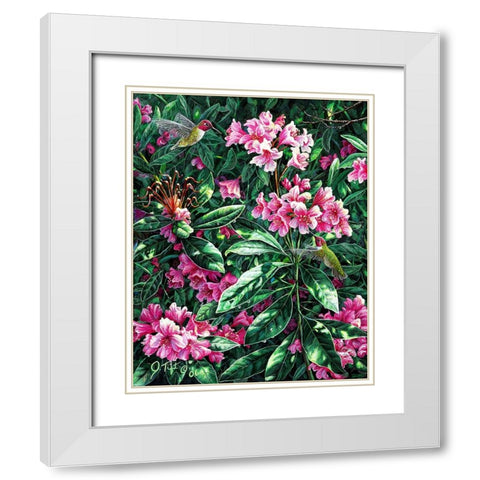 Annas And Rhodies White Modern Wood Framed Art Print with Double Matting by Tift, Jeff