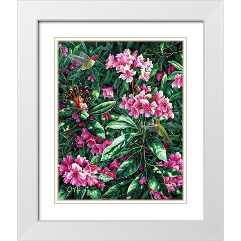Annas And Rhodies White Modern Wood Framed Art Print with Double Matting by Tift, Jeff