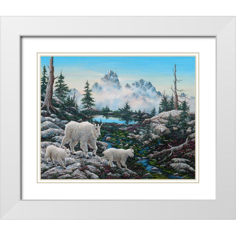 Alpine Country White Modern Wood Framed Art Print with Double Matting by Tift, Jeff