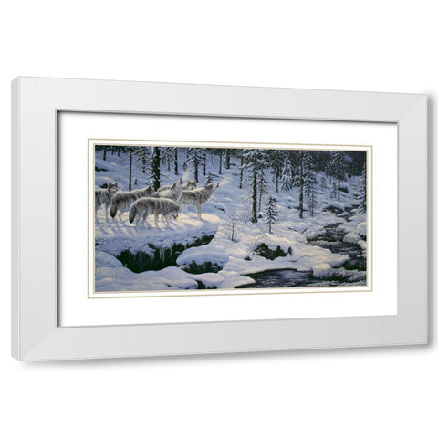 Winters Cry White Modern Wood Framed Art Print with Double Matting by Tift, Jeff
