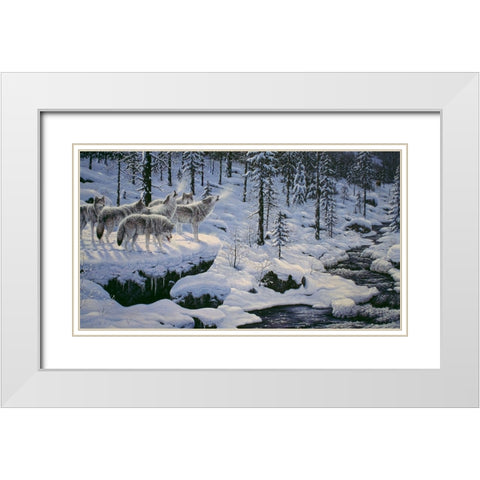 Winters Cry White Modern Wood Framed Art Print with Double Matting by Tift, Jeff