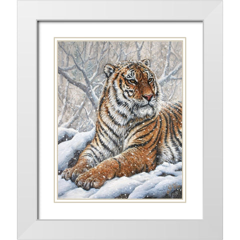 Power And Grace White Modern Wood Framed Art Print with Double Matting by Tift, Jeff