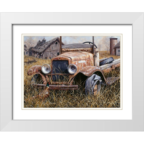 Old Times White Modern Wood Framed Art Print with Double Matting by Tift, Jeff
