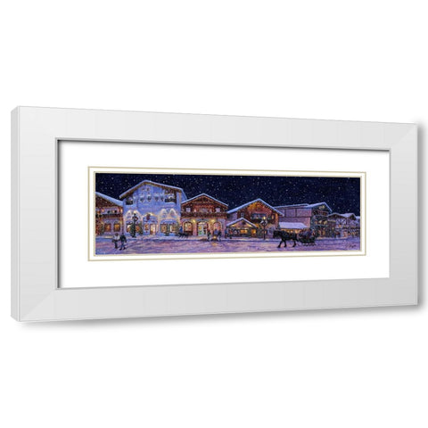Hometown Holiday 2 White Modern Wood Framed Art Print with Double Matting by Tift, Jeff