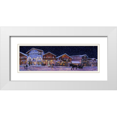 Hometown Holiday 2 White Modern Wood Framed Art Print with Double Matting by Tift, Jeff