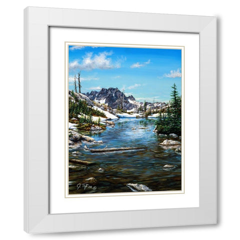 Esc. Tarn Painting White Modern Wood Framed Art Print with Double Matting by Tift, Jeff