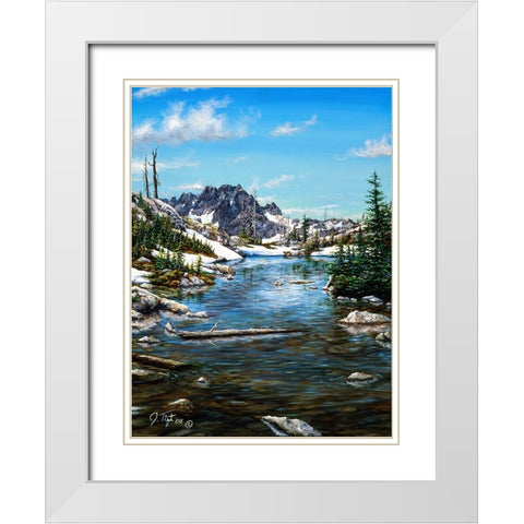 Esc. Tarn Painting White Modern Wood Framed Art Print with Double Matting by Tift, Jeff