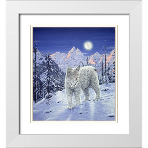 Moonlight Wilderness White Modern Wood Framed Art Print with Double Matting by Tift, Jeff