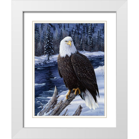 River Watch White Modern Wood Framed Art Print with Double Matting by Tift, Jeff