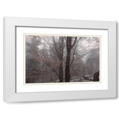 Always Together In Joy And Sorrow White Modern Wood Framed Art Print with Double Matting by Jenny Rainbow Fine Art