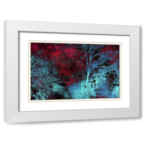 Moonlight Forest White Modern Wood Framed Art Print with Double Matting by Jenny Rainbow Fine Art