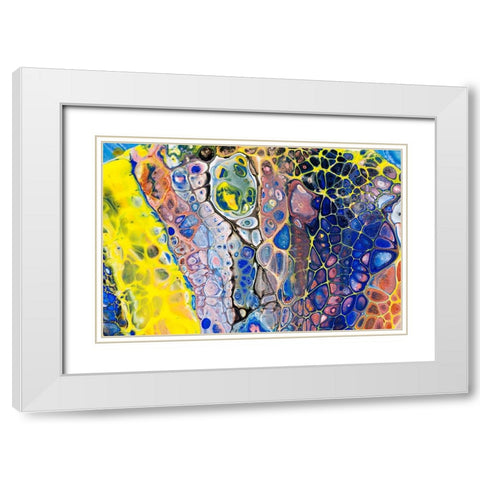 Fluid Acrylic Colorful Night Dreams 1 White Modern Wood Framed Art Print with Double Matting by Jenny Rainbow Fine Art