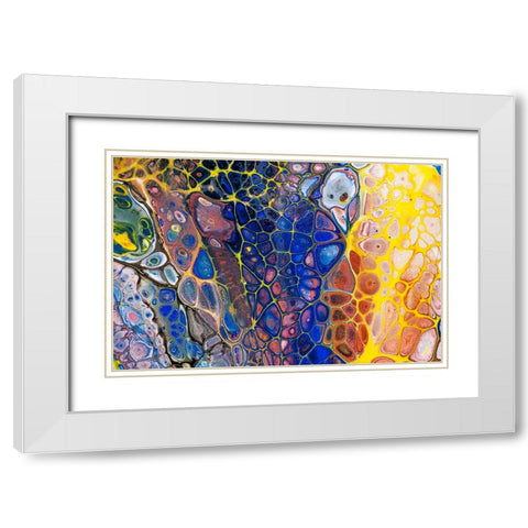 Fluid Acrylic Colorful Night Dreams 2 White Modern Wood Framed Art Print with Double Matting by Jenny Rainbow Fine Art