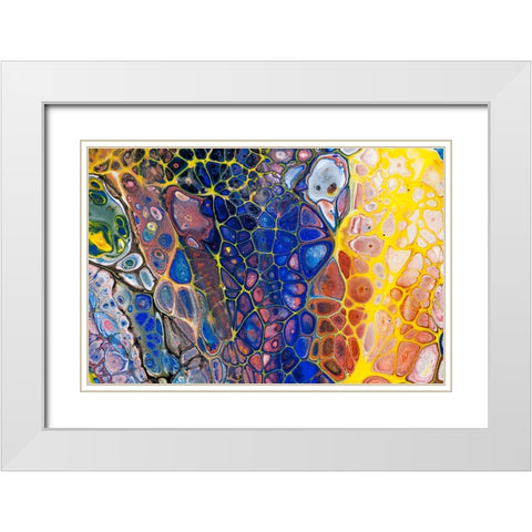 Fluid Acrylic Colorful Night Dreams 2 White Modern Wood Framed Art Print with Double Matting by Jenny Rainbow Fine Art