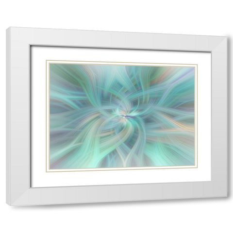 Mystery of Colors Celestial Vortex White Modern Wood Framed Art Print with Double Matting by Jenny Rainbow Fine Art