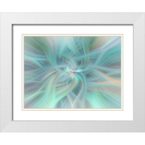 Mystery of Colors Celestial Vortex White Modern Wood Framed Art Print with Double Matting by Jenny Rainbow Fine Art
