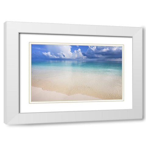 Wide Ocean White Modern Wood Framed Art Print with Double Matting by Jenny Rainbow Fine Art