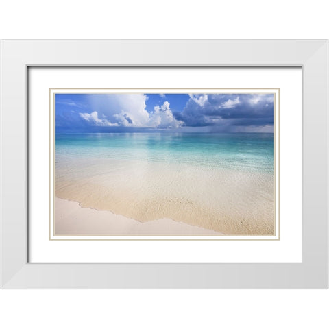 Wide Ocean White Modern Wood Framed Art Print with Double Matting by Jenny Rainbow Fine Art