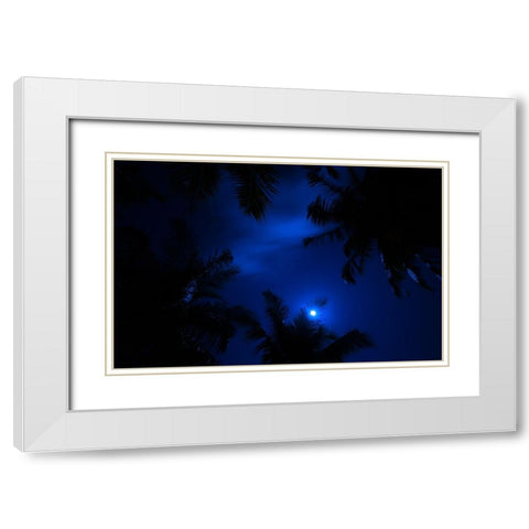 Magic of the Night Sky White Modern Wood Framed Art Print with Double Matting by Jenny Rainbow Fine Art
