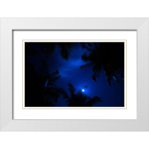 Magic of the Night Sky White Modern Wood Framed Art Print with Double Matting by Jenny Rainbow Fine Art
