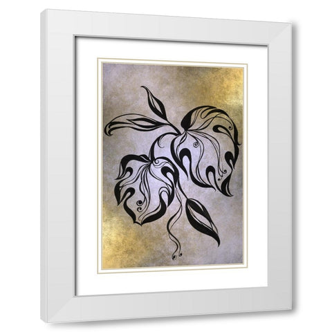 Monstera Leaf White Modern Wood Framed Art Print with Double Matting by Jenny Rainbow Fine Art