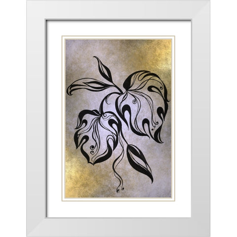 Monstera Leaf White Modern Wood Framed Art Print with Double Matting by Jenny Rainbow Fine Art