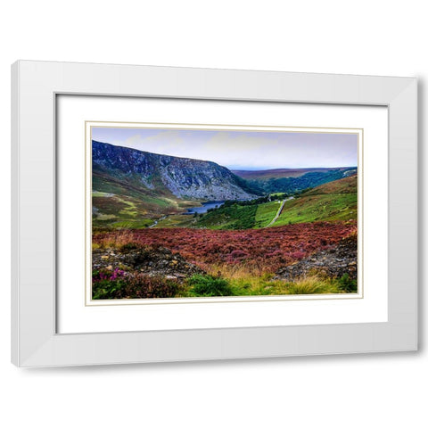 Multicolored Carpet of Wicklow Hills White Modern Wood Framed Art Print with Double Matting by Jenny Rainbow Fine Art