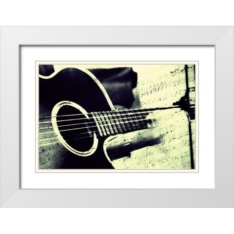 Music From the Heart White Modern Wood Framed Art Print with Double Matting by Jenny Rainbow Fine Art