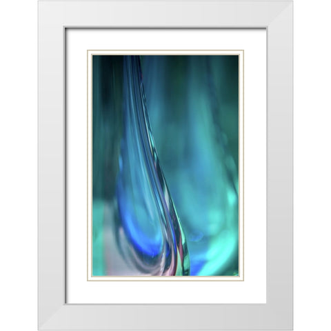 Ocean Blue Glass Vase White Modern Wood Framed Art Print with Double Matting by Jenny Rainbow Fine Art