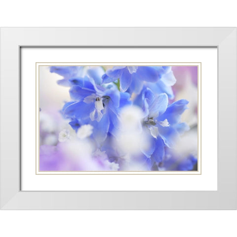 Out of Blue White Modern Wood Framed Art Print with Double Matting by Jenny Rainbow Fine Art