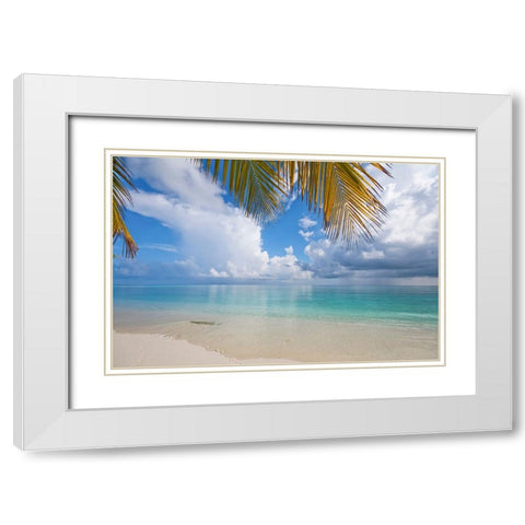 Postcard Perfection Maldives White Modern Wood Framed Art Print with Double Matting by Jenny Rainbow Fine Art