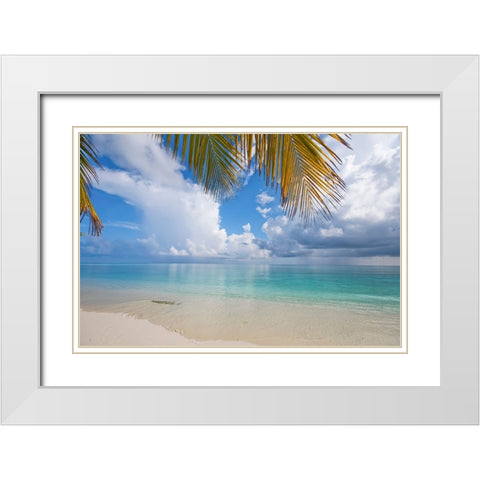 Postcard Perfection Maldives White Modern Wood Framed Art Print with Double Matting by Jenny Rainbow Fine Art