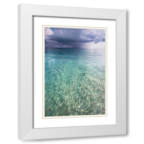 Somewhere is Rainy White Modern Wood Framed Art Print with Double Matting by Jenny Rainbow Fine Art