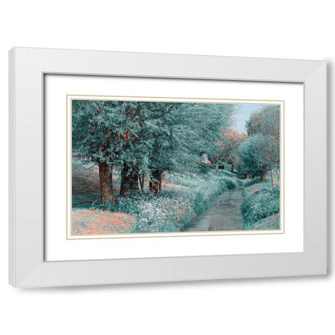 The Time Goes By White Modern Wood Framed Art Print with Double Matting by Jenny Rainbow Fine Art